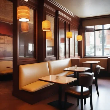The seating in the restaurant was designed to be comfortable and spacious, with plush chairs and cozy booths.