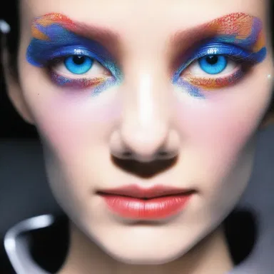 The futuristic fashion show featured models wearing illuminated contact lenses that imitated twilight vision.