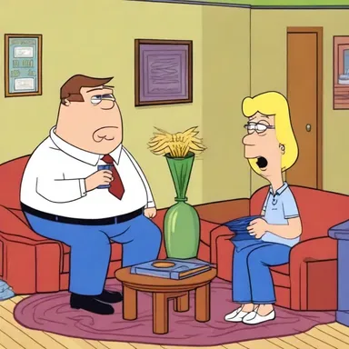 In the animated series, the characters often rearrange their living room furniture for comedic effect.