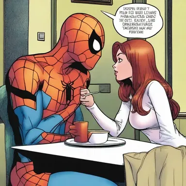 In the latest issue, Spider-Man asked over Mary Jane to his place for a romantic dinner.