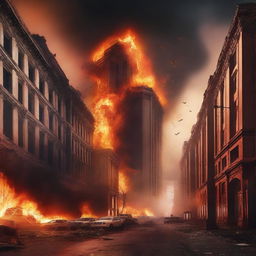 A high-quality digital art image portraying a catastrophic event, symbolizing the apocalypse