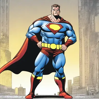 The superhero in the comic is always depicted as a rugged figure, capable of enduring any physical challenge.