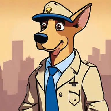 The main character in the animated series was a rugged detective dog with a heart of gold, always ready to solve mysteries and help others.
