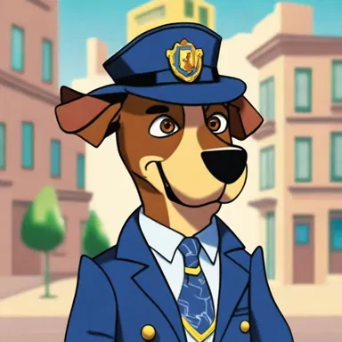 The main character in the animated series was a rugged detective dog with a heart of gold, always ready to solve mysteries and help others.