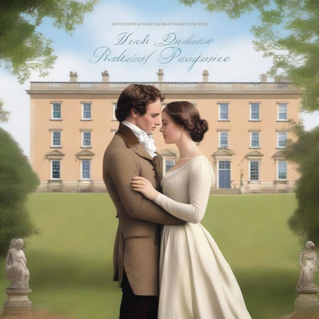 A high-quality digital art depiction of a book cover for 'Pride and Prejudice'