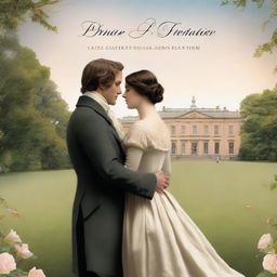 A high-quality digital art depiction of a book cover for 'Pride and Prejudice'