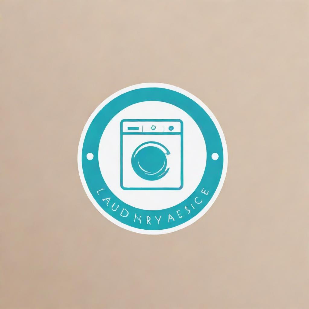 A clean, simplistic logo for a laundry service. Emphasize elements like washing machines, laundry baskets, and bubbles in a creative and modern design.