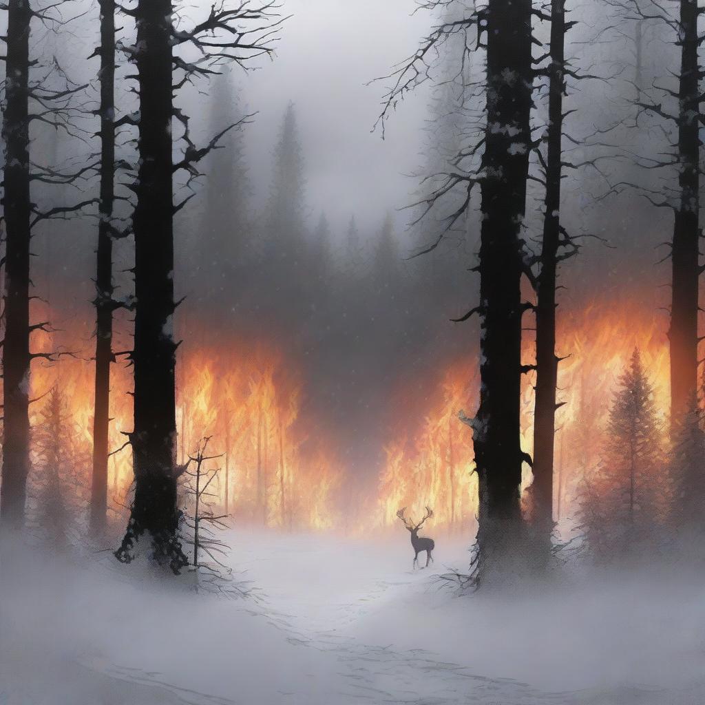 This is a high-quality digital art image designed as a black metal album cover