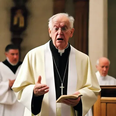 The cranky old priest scolded the congregation for interrupting his sermon.