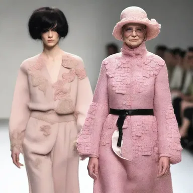 The fashion designer showcased a collection inspired by the cranky old grannies of the 1920s, incorporating their signature irritated expressions into the designs.