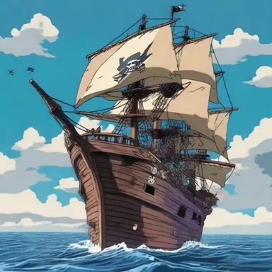 The cranky pirate ship in the anime series was known for its tendency to tip over easily during battles.