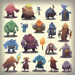 This is a high-quality digital art image showcasing the monsters from Slay the Spire reimagined as heroes