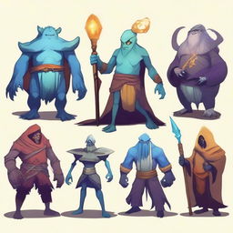 This is a high-quality digital art image showcasing the monsters from Slay the Spire reimagined as heroes