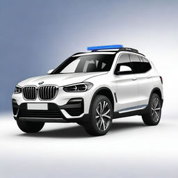 This is a digital art image of a BMW iX3, transformed into a security vehicle