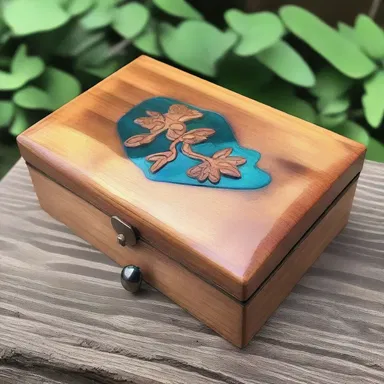 For their anniversary, he surprised her with a handmade epoxy jewelry box that he had carefully crafted.