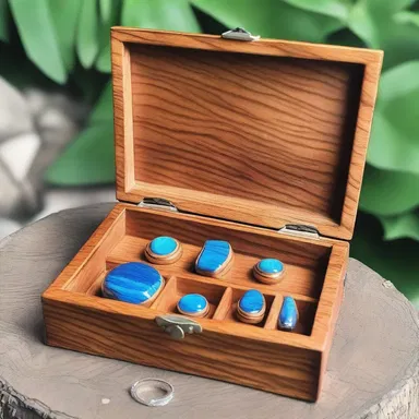 For their anniversary, he surprised her with a handmade epoxy jewelry box that he had carefully crafted.