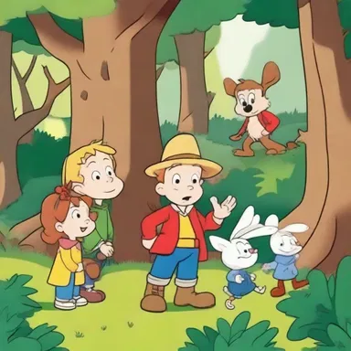In the cartoon, the adventurous characters stumbled upon a hidden dingle while exploring the enchanted forest.