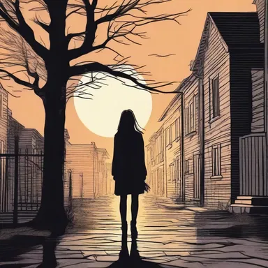 As the sun set, the protagonist found herself lost in a dark and sinister dingle, surrounded by eerie sounds and shadows.