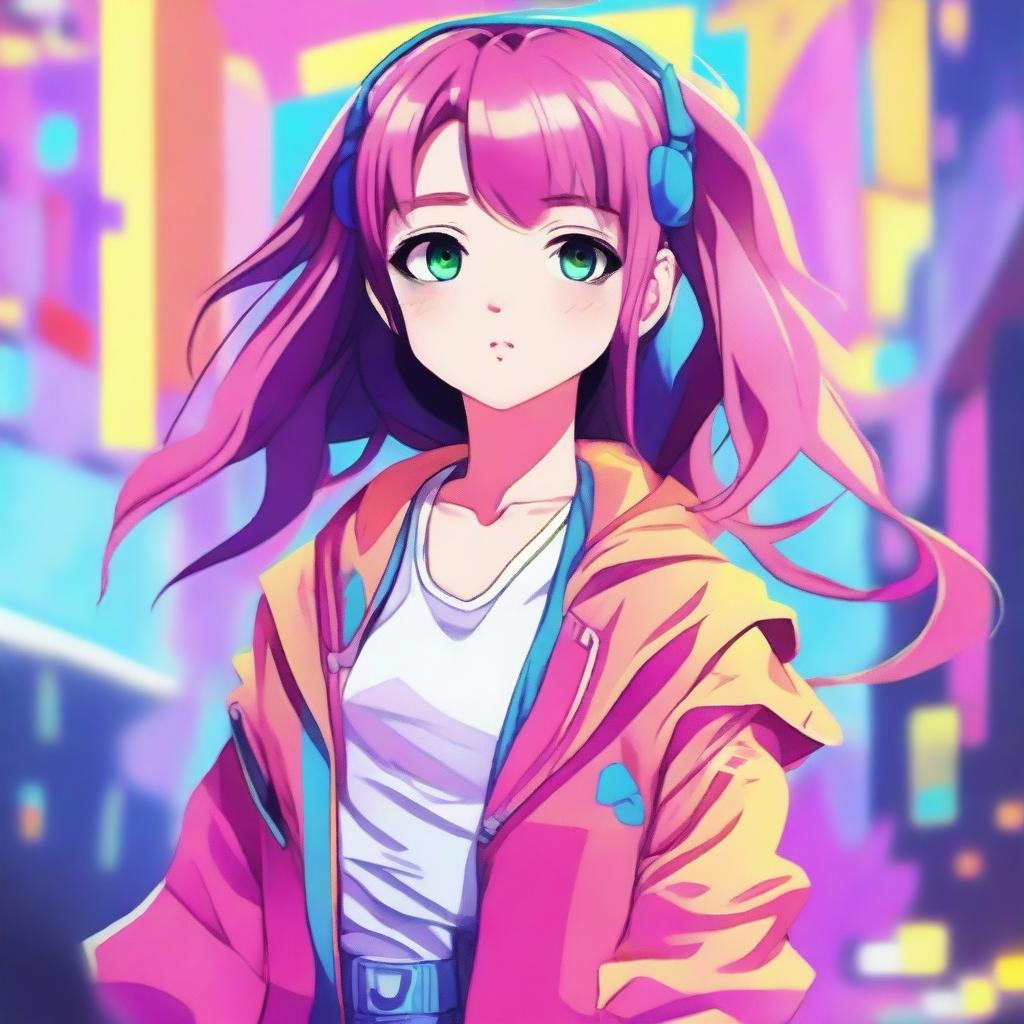 A high-quality digital art piece featuring a girl in the style of 2000s anime