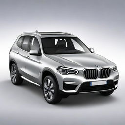 A digital art image of a BMW iX3, designed with a security-centric theme