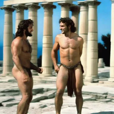 The romantic comedy movie set in ancient Greece featured a satyr play scene that left the characters and viewers in fits of laughter.
