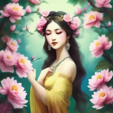 The poet eloquently described the vibrant blooming flowers as an offering to the earth goddess in his literary masterpiece.