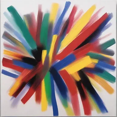 The artist used abstract brush strokes to create a cathartic expression of emotions on the canvas.