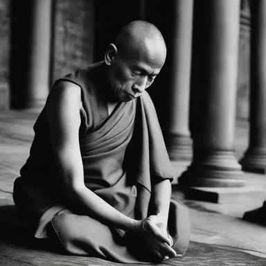 Through endless prayer and unwavering faith, the monk exhibited staying power in his commitment to his religious beliefs.