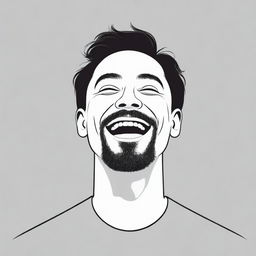A joyful man illustrated in a minimalist, linear style.
