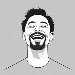 A joyful man illustrated in a minimalist, linear style.