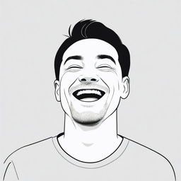 A joyful man illustrated in a minimalist, linear style.