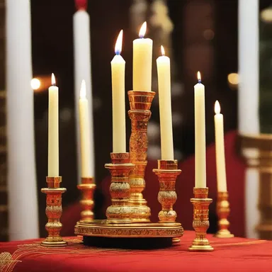 During the religious ceremony, the taper was lit and placed on the altar as a symbol of enlightenment and spiritual guidance.
