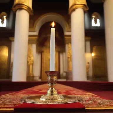 During the religious ceremony, the taper was lit and placed on the altar as a symbol of enlightenment and spiritual guidance.
