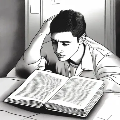 The protagonist lit the taper and continued reading through the night.