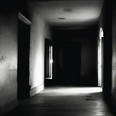 In the dark, the only source of light was a flickering taper, casting eerie shadows on the walls.