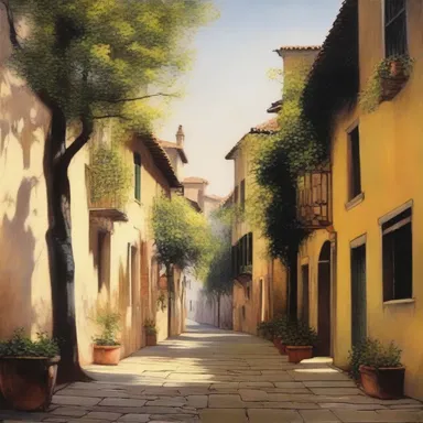 The artist skillfully used a tapering technique to create the illusion of depth in the painting.