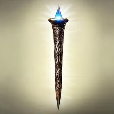 In the fantasy novel, the wizard's staff had a shimmering taper at the tip, signifying immense power.