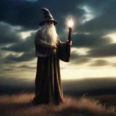 In the fantasy novel, the wizard's staff had a shimmering taper at the tip, signifying immense power.