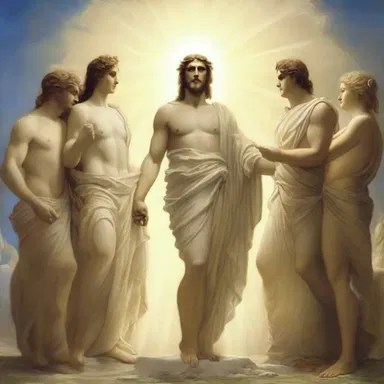 According to Greek mythology, the gods would appear in a radiant beam of light that would taper into a shining point.