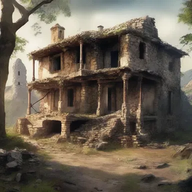 The protagonist's house was sacked and left in ruins by the invading army in the epic novel.