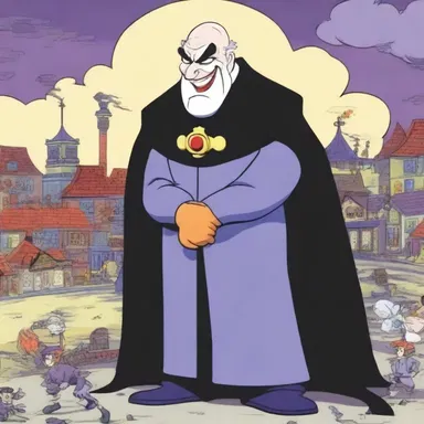 In the cartoon series, the evil villain sacked the town, leaving chaos and destruction in his wake.
