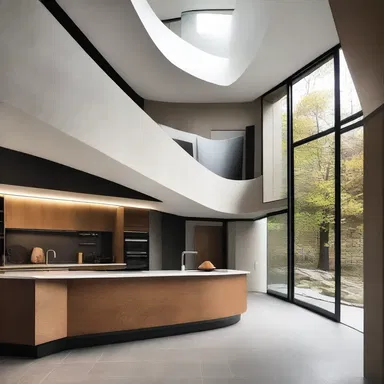 The brashness of the modernist architecture style is evident in the use of bold lines, unconventional shapes, and daring materials.