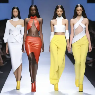 The designer's collection featured innovational and futuristic fabrics that had never been seen before on the runway.