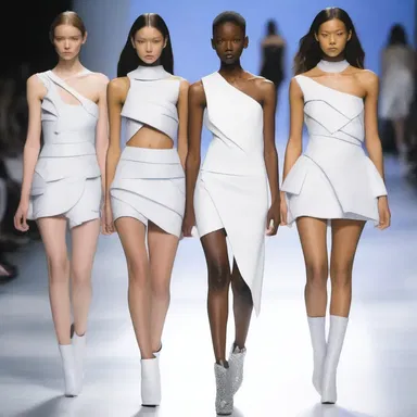 The designer's collection featured innovational and futuristic fabrics that had never been seen before on the runway.