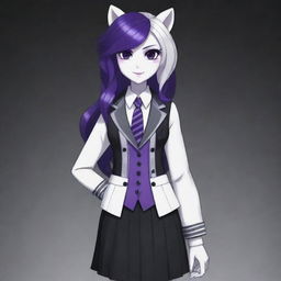 Rarity from My Little Pony reimagined as a Danganronpa character. She retains her unique fashion designer flare, but with a twist of the dark and suspenseful aesthetic found in Danganronpa.