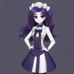 Rarity from My Little Pony reimagined as a Danganronpa character. She retains her unique fashion designer flare, but with a twist of the dark and suspenseful aesthetic found in Danganronpa.