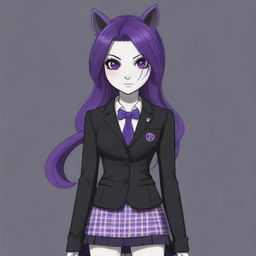 Rarity from My Little Pony reimagined as a Danganronpa character. She retains her unique fashion designer flare, but with a twist of the dark and suspenseful aesthetic found in Danganronpa.