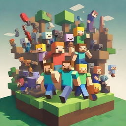 A high-quality digital art piece showcasing a scene from the Minecraft universe