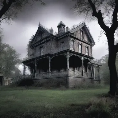 The haunted mansion was said to be inhabited by the ghost of a grass widow, forever mourning the loss of her marriage in a tragic and gruesome way.