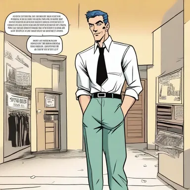 In the comic strip, the protagonist always appears spiffy, wearing trendy outfits that match his charismatic personality.